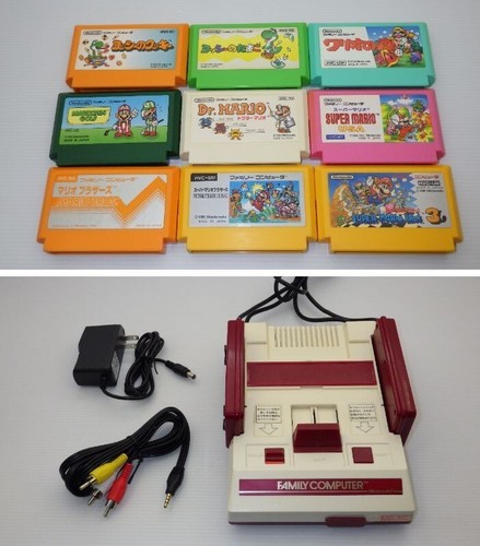AV model Famicom Set  with  x9 Games  Mario Series  Working / Tested / 20697 - Picture 1 of 9