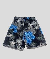Burnside Men  s Size 30 Board Shorts Floral Black Blue Swim Trunks Beach Surf