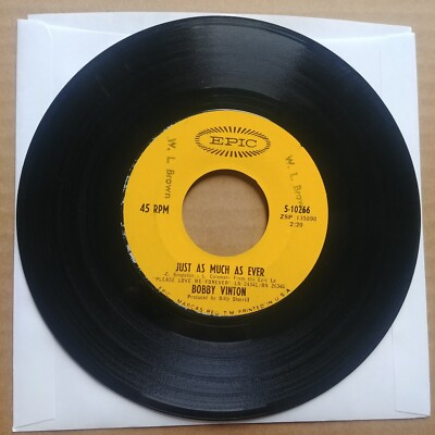 BOBBY VINTON Just As Much As Ever 45 7'' POP VOCAL Record Vinyl Epic Records 1967