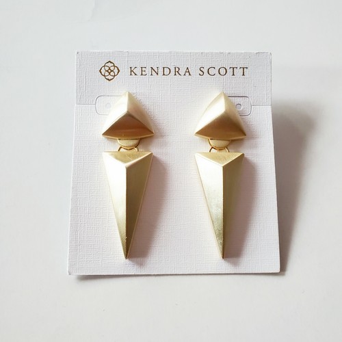 NEW Kendra Scott Vivian Gold-Plated Statement Earrings Vintage Triangle Drop
