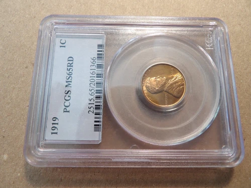 PCGS MS65 RD 1919 Lincoln Wheat Cent Red