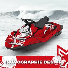 Seadoo Trixx Spark Bombardier 2up + 3up Jet Ski Graphic Decal Vinyl ZIGZAG SKULL