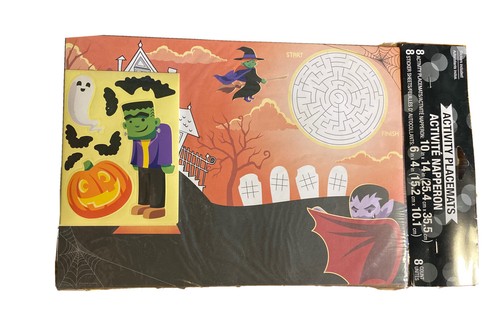 4 pack Kids Halloween Activity Paper Placemats 8 per pack Halloween Decor h30 - Picture 2 of 5