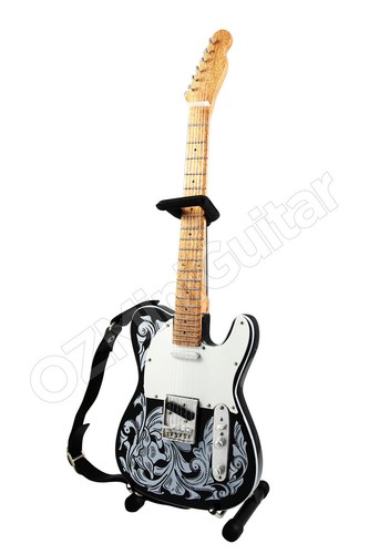 Miniature Guitar Waylon Jennings & Strap - Picture 2 of 5