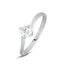 Anello Solitario Zircone Stroili Oro Bianco 375% 9 KT nr 16 cod. 1414975