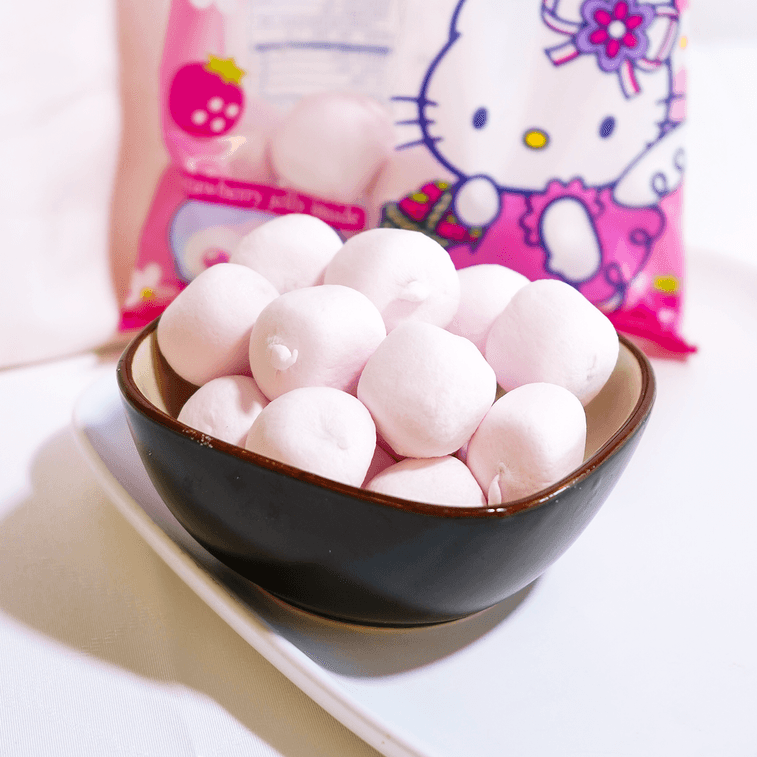 (4 Pack) Japan Hello Kitty Strawberry Jelly Filled Marshmallows Sweet