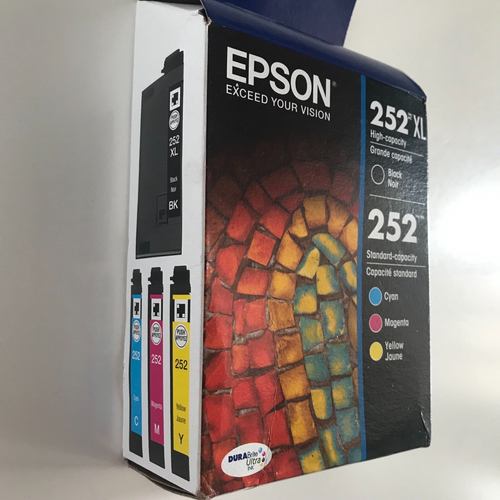 3/2027 Epson 252XL/252 Black/Tri-Color Ink Cartridge 4 Pack Genuine Original OEM - Picture 2 of 4