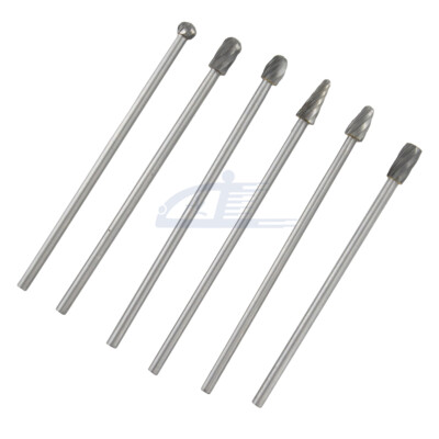 6pcs Rotary File Cut Burr 1/4'' Carbide Burs Cast Iron Steel Alloy Metal Copper