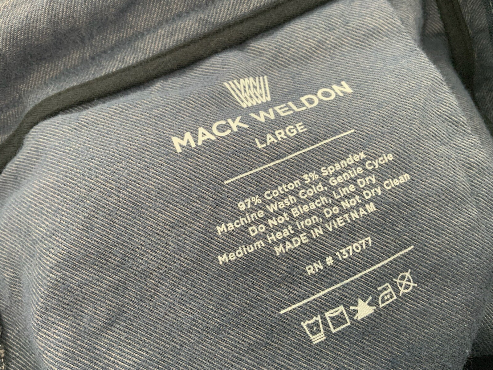 Mack Weldon Jogger Pants Men L Blue Cotton Spandex Pockets Drawstring YGI H2-335