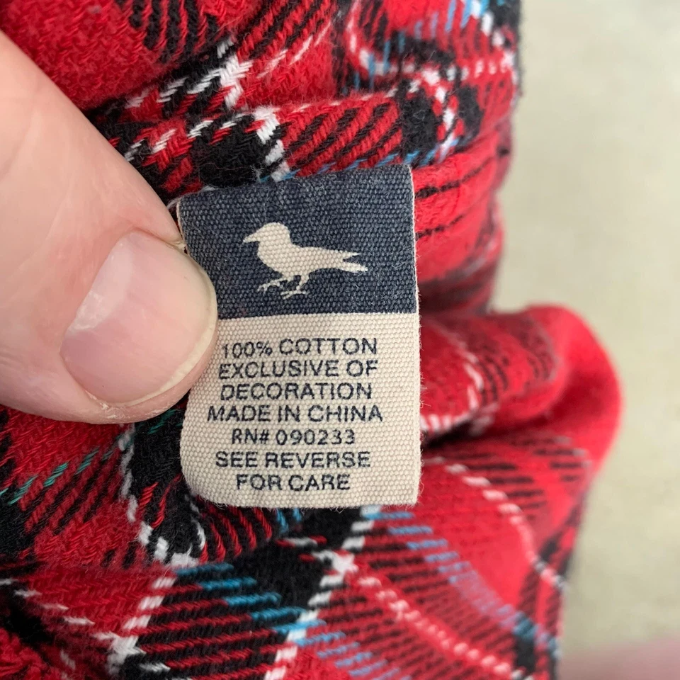 Camisa masculina de diversão moderna tamanho pequeno xadrez vermelha tecido azul denim - Imagem 4 de 4