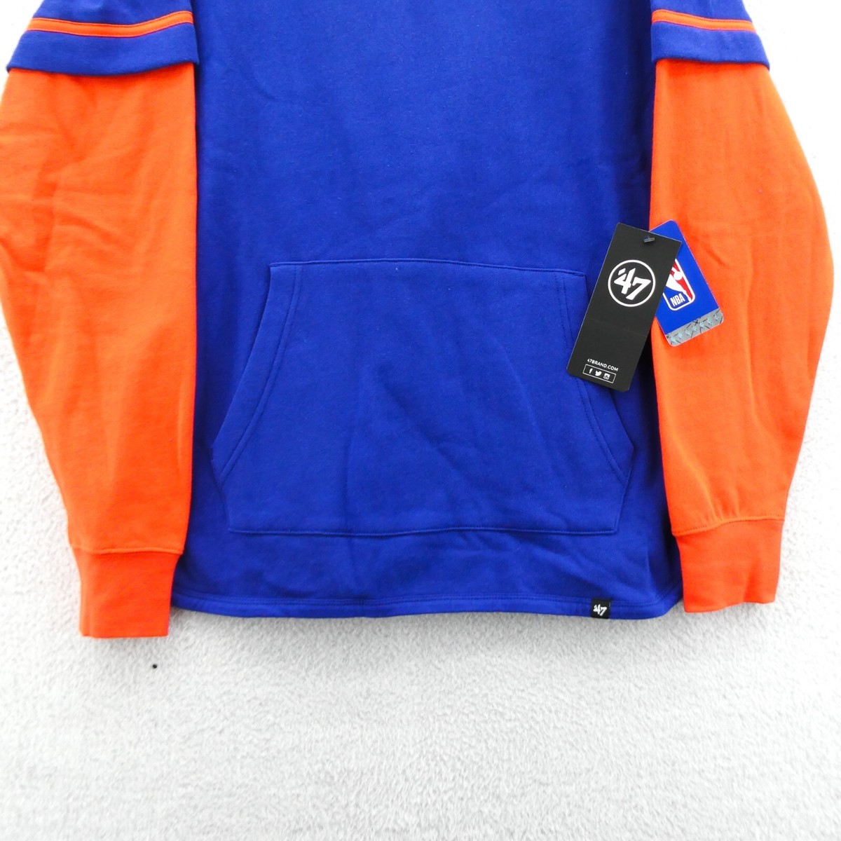 New York Knicks Hoodie Medium Men Blue Orange '47 Brand