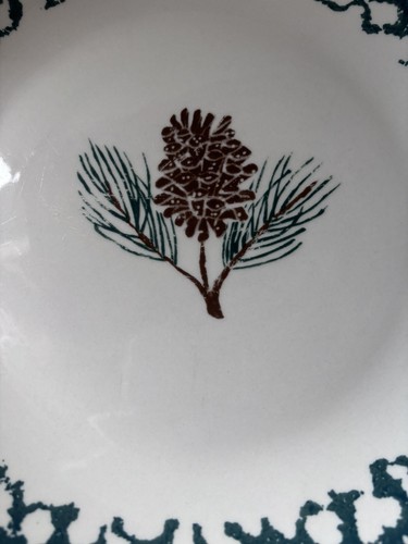 Tienshan Stoneware Ceramic Folk Craft PINE CONE Dinner Plate - Picture 2 of 3