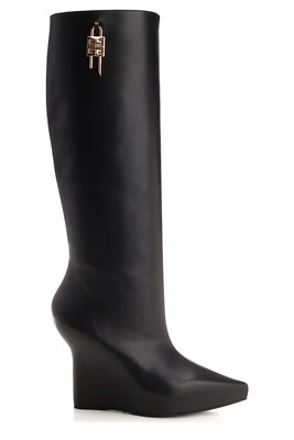 $1,900 Givenchy Boots Givenchy G-Lock Wedge High Tall Knee Boot Booties  40