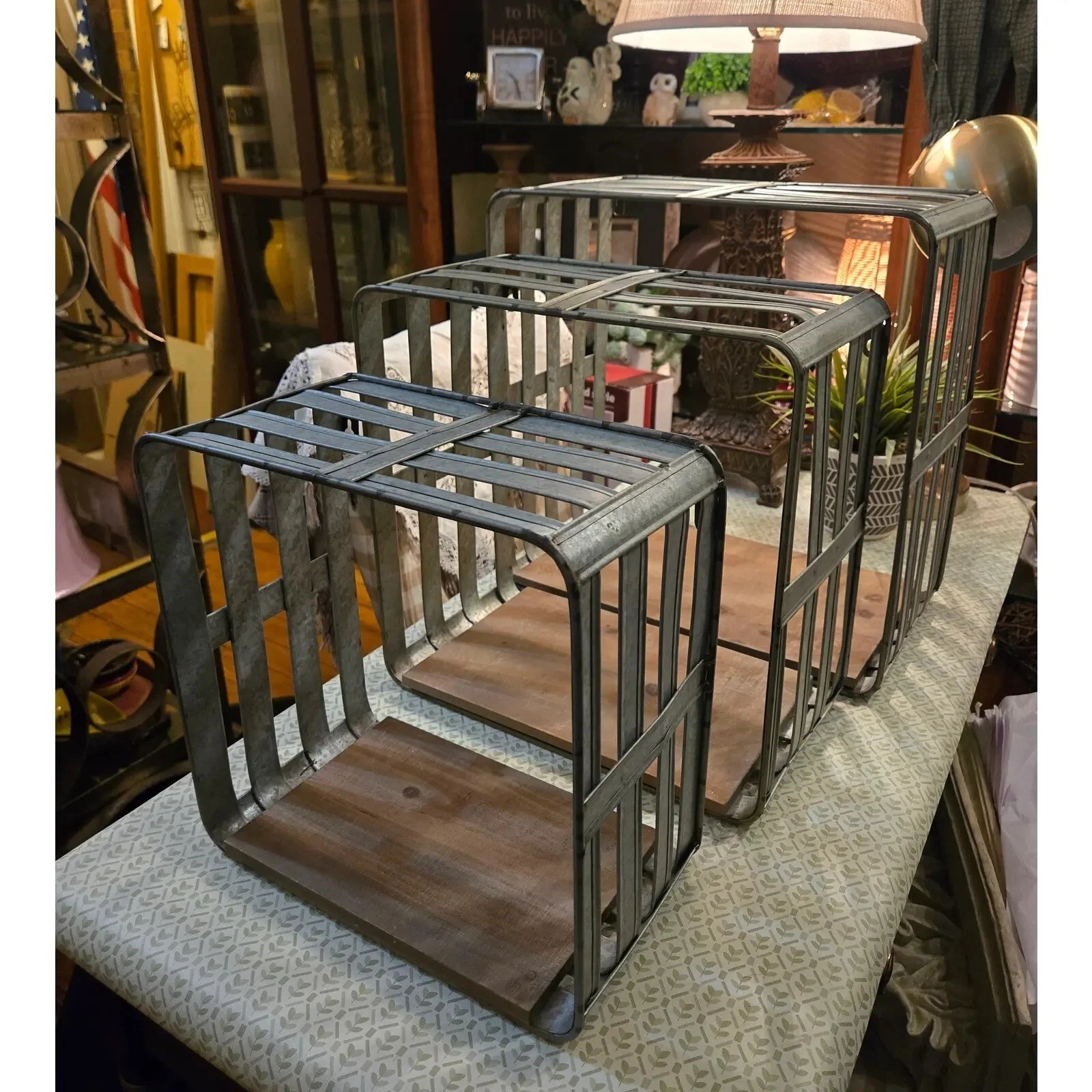 Farmhouse Pamonao Style Industrial Wall Shelves With Wood Base