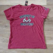 NWT Realtree by Willow Trails Women's Graphic T-Shirt Red Size M