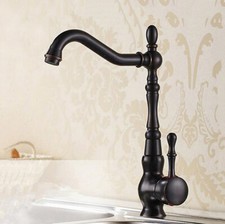 Kitchen Sink Faucet Oil Rubbed Bronze Finish 360 Swivel Spout Basin Faucets
