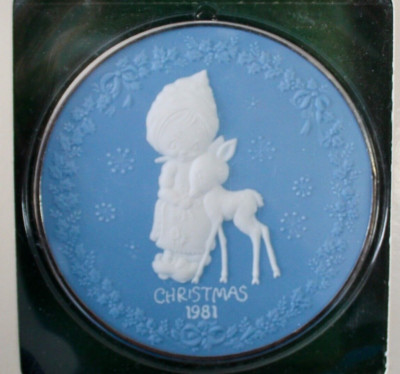 Hallmark 1980 Betsy Clark Cameo Tree Trimmer Ornament Christmas Blue MIB