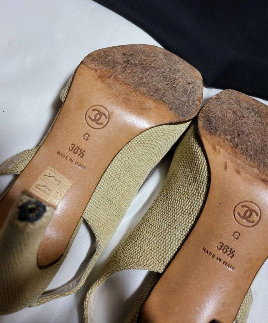シャネルミュール　36.5 CHANEL Chanel open toe sandals mules size 36.5 | eBay
