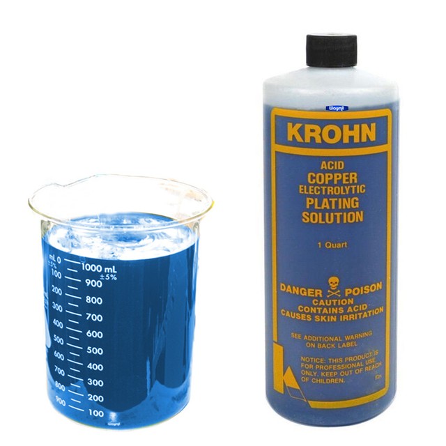 Krohn Acid Copper Electroplating Solution 1 Quart Jewelry Plating Bath
