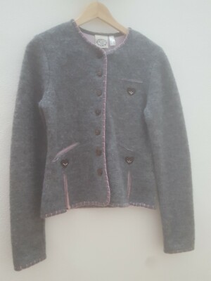 Country lady Trachtenjacke Jacke Janker Walkjacke Damen Grau Rosa Neu 