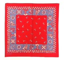 Color Fast Cotton RN14193 Sailing Boat Anchor Wheel Red Bandana Hankie Sailboat