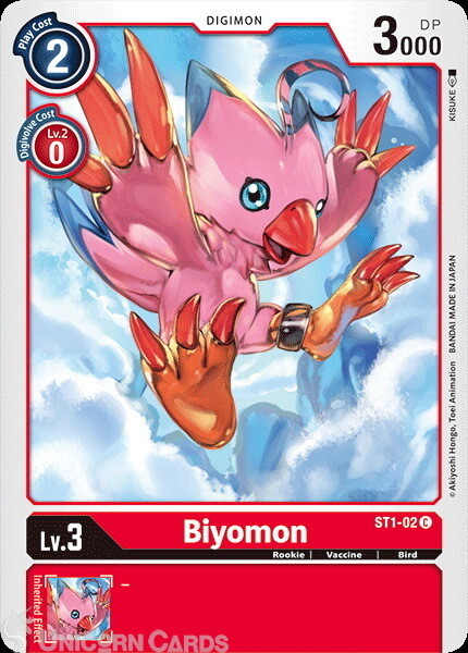 ST1-02 Biyomon Common Mint Digimon Card