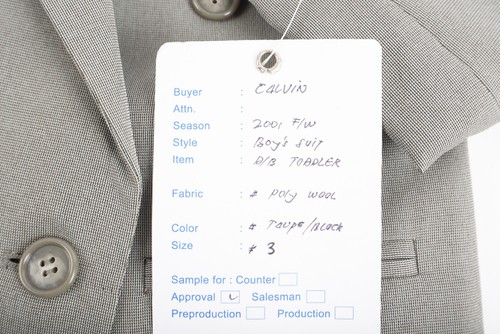 Adolfo Boys Suit Jacket Blazer Sz 3 Gray Green sample NWT - Picture 5 of 5