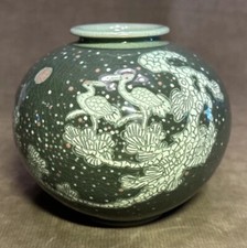 陶瓷绿色花瓶韩国古董| eBay