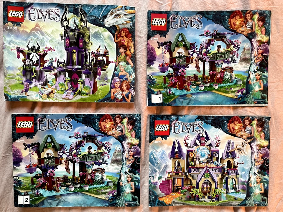 ENORME lote 7 kits raros htf lego elfos + 2 kits clásicos castillo dragón copa de árbol barco Foto 2 de 4