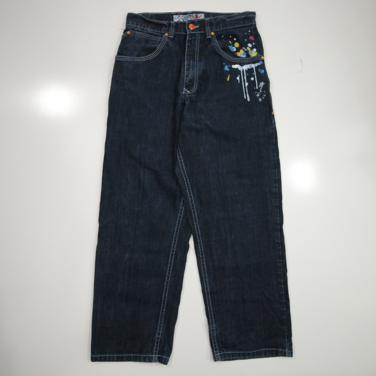 Vintage Y2K Southpole Splatter Paint Denim Baggy Jeans Size