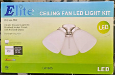 Hampton Bay 3-Light Brushed Nickel Ceiling Fan Shades LED Light Kit