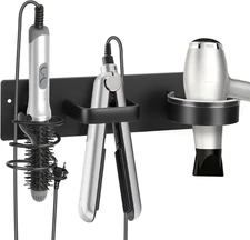 Aluminum Wall-Mounted Hair Tool Organizer for Dryer and Curling Iron Storage