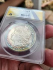 1886 Rainbow Toned Morgan Silver Dollar- ANACS GREAT TONING ? PL REVERSE