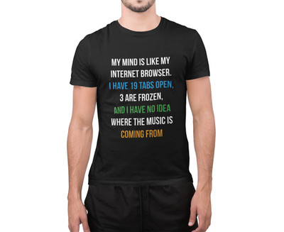 Lustiges T-Shirt Mein Geist ist wie Internetbrowser erstaunliche Neuheit wilder Hirsch