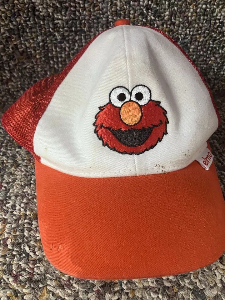 复古芝麻广场卡车司机帽子 Elmo 红色 — 第 4/4 张图片