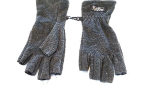 White River Fingerless Gloves Size S/M Grey