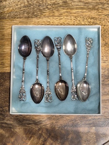 SET OF 6 HEIDELBERG SOUVENIR SPOONS IN ORIGINAL BOX - Picture 1 of 6