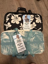 Aloha Collection Costco Exclusivo Bolso de Playa Juego de 2 Plegable Negro y Verde Azulado