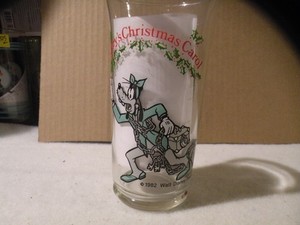 DISNEY VINTAGE COCA COLA MICKEY'S CHRISTMAS CAROL GLASS 1982 GOOFY AS MARLEY