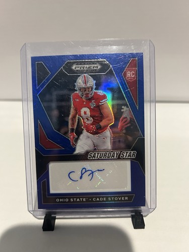2024 panini Prizm Draft Picks Cade Stover Ohio State Prizm Blue RC Auto /149