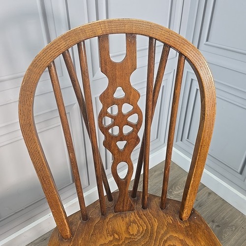 Pair 2 Retro Wooden Hoop Wheel Back Windsor Dining Chairs Seats Beech Elm Ply - Picture 6 of 24