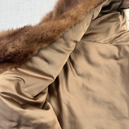 Vintage 1950s Becker & Becker Mink Fur Stole Shawl Collar Brown Real Fur Wrap - Picture 9 of 24