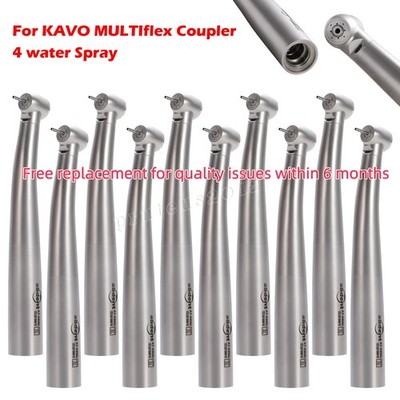 10 X Abdent Dental Fiber Optic LED Handpiece Turbine 4 Water Spray For KAVO