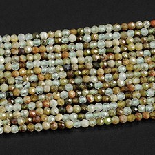2MM Green Garnet Beads Grade AA Natural Gemstone Faceted Round Loose Beads 15"