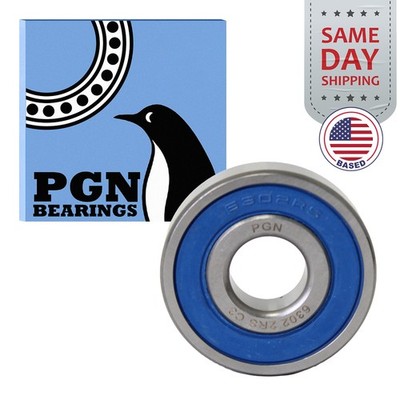 (100) 6302-2RS Premium Rubber Seal Ball Bearing C3 EMQ, 15x42x13 6302 2RS 6302rs
