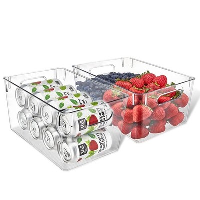 Multi-purpose Refrigerator Bins - 2 pieces Large Capacity Stackable Fridge Bi...