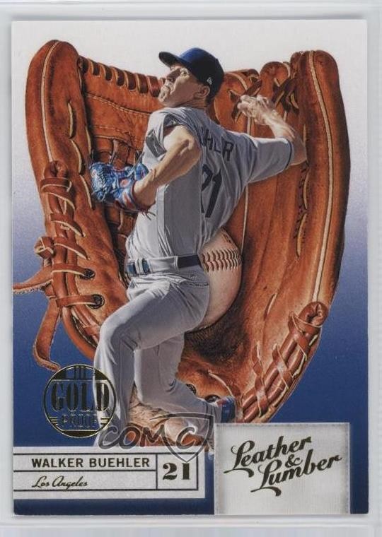 2019 Panini Leather & Lumber Gloves Embossed Gold Proof Walker Buehler #44 qp4