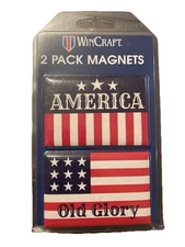 WinCraft 2 Pack Magnets America Old Glory USA Flag Magnet Refrigerator New