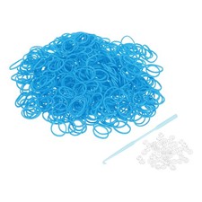 3000Pcs Loom Rubber Band Kit with 125Pcs S-Clips and 5Pcs Hook, Light Blue