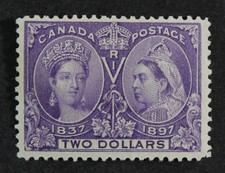 CKStamps: Canada Stamps Collection Scott#62 $2 Jubilee Mint H OG Crease